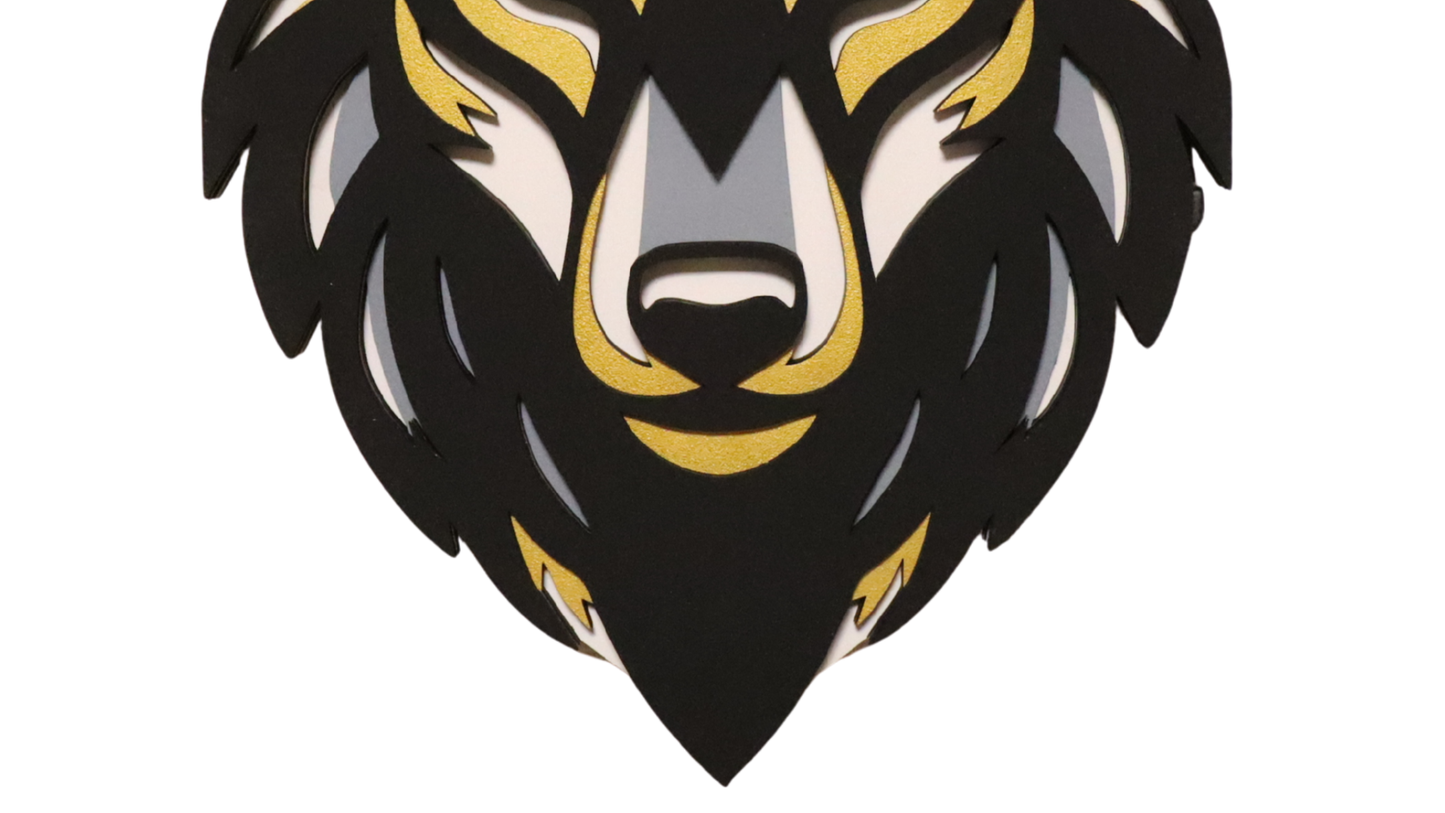 Wandbild Wolf – mehrschichtiges Design mit Tiefe und Charakter