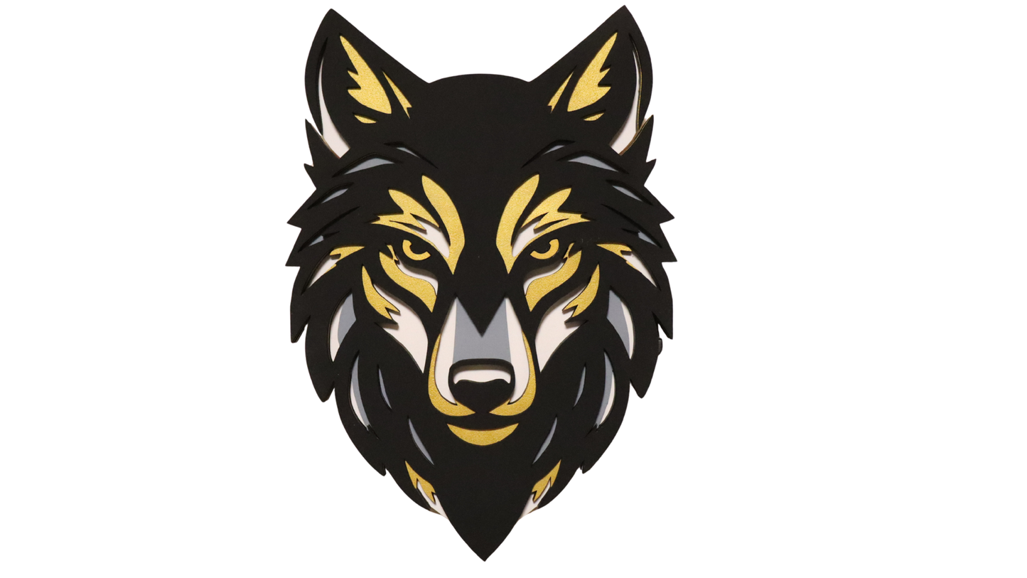 Wandbild Wolf – mehrschichtiges Design mit Tiefe und Charakter