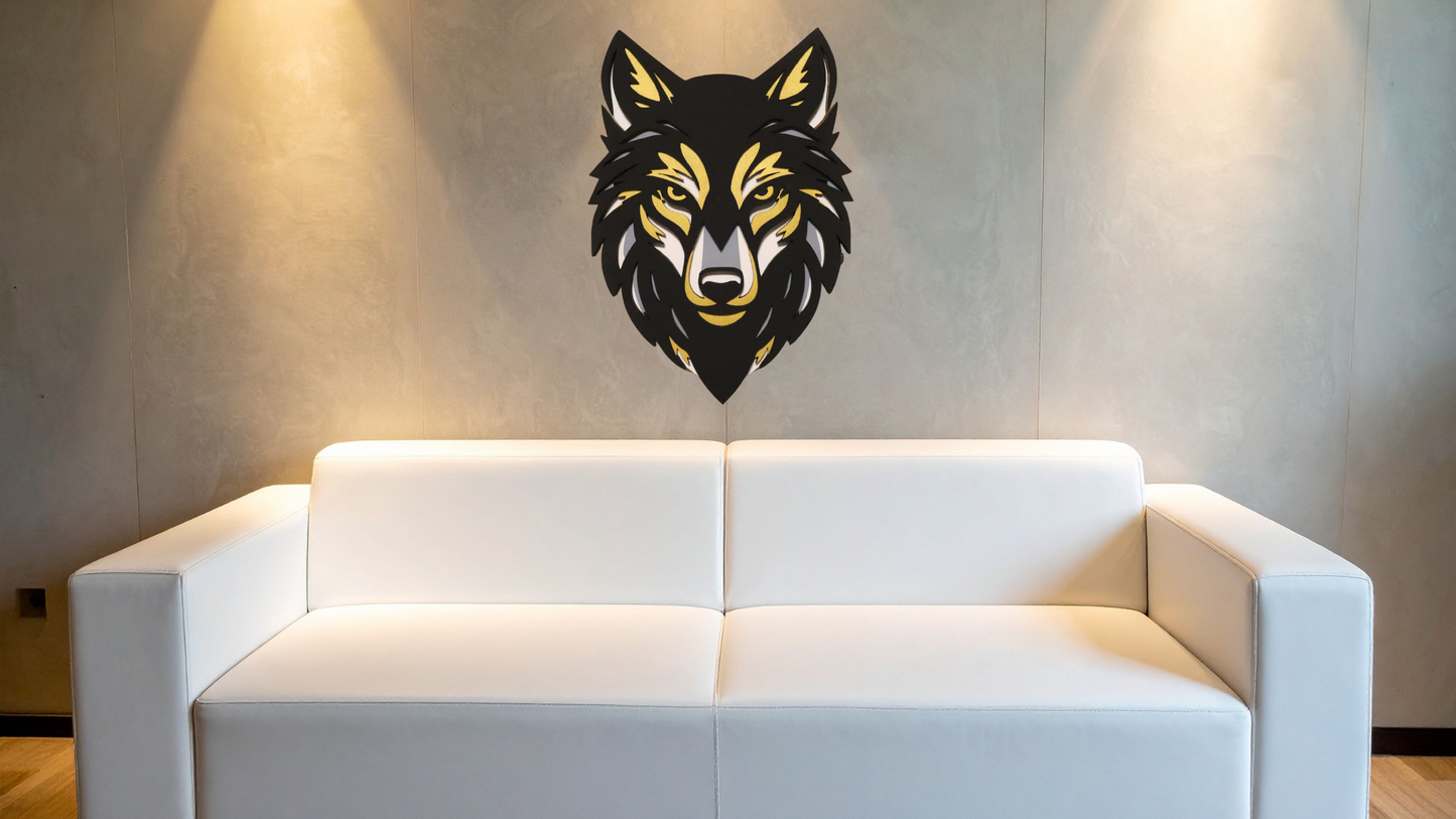 Wandbild Wolf – mehrschichtiges Design mit Tiefe und Charakter