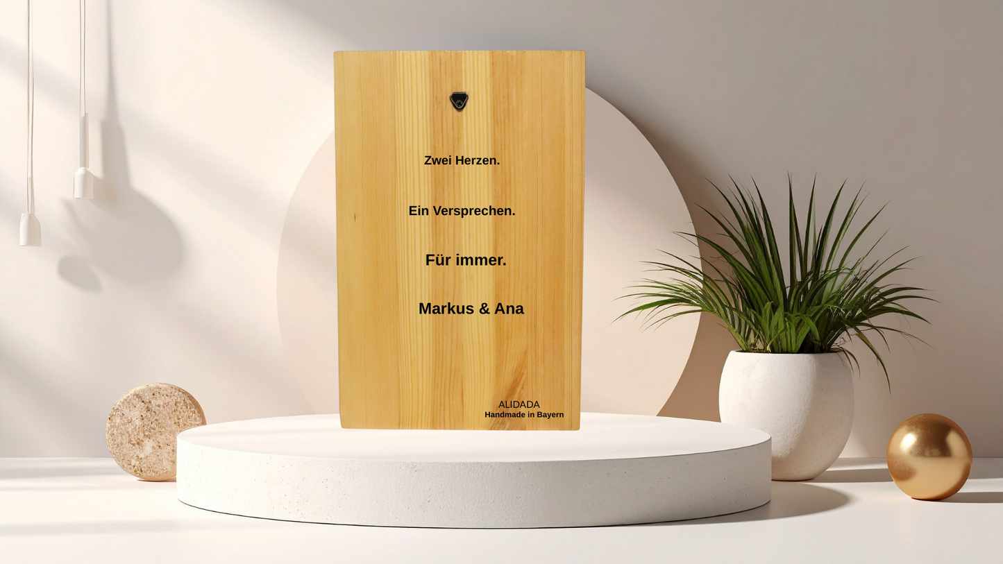 Forever – Personalisiertes Holzbild mit Namen & Datum