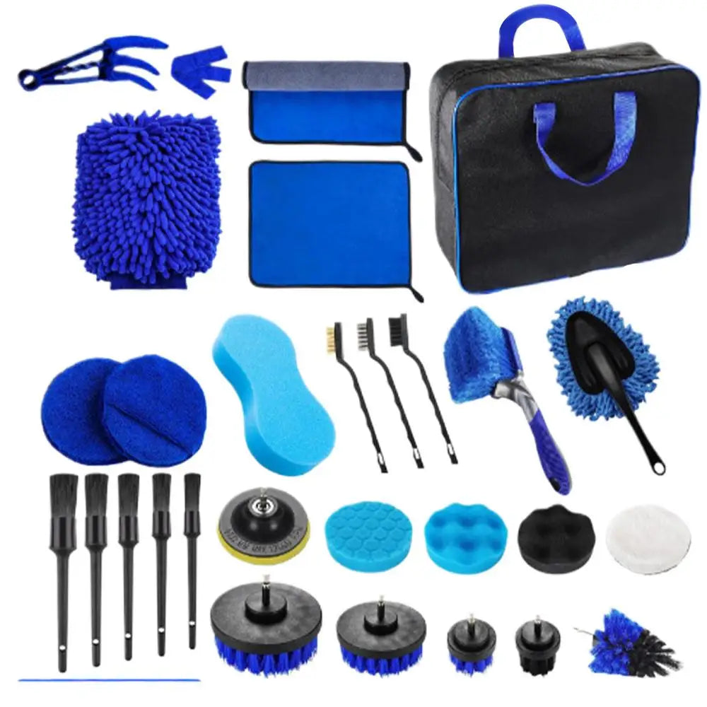Kit de scule de curățare auto 29pc Kit de scule de detaliere pentru curățarea mașinii Kit de perii de spălare auto pentru interior și exterior roți tabloul de bord