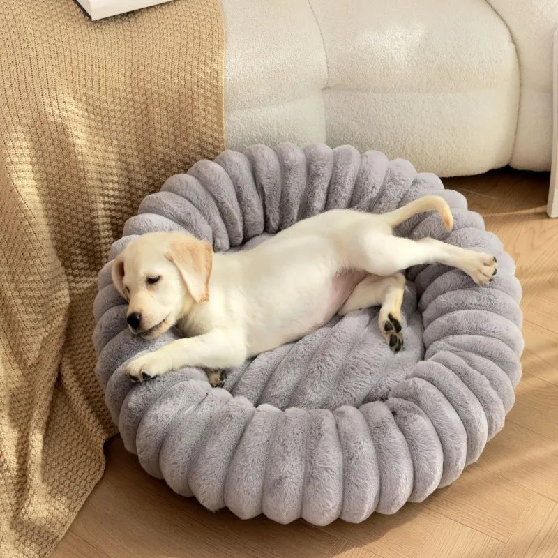 40/50/60cm Pet Kennels lungi de pluș rotunde pisică cuib de iarnă cald paturi de câine Kennel super moale câini saltea canapea Pet Deep Sleeping Supplies