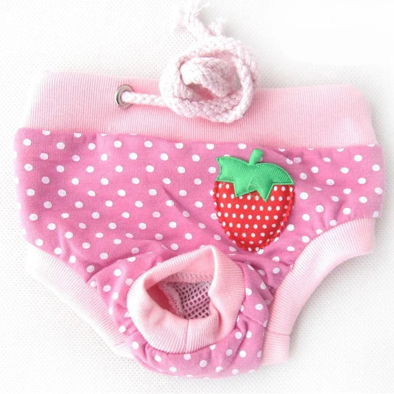 1PC Pet Dog Shorts sanitare fiziologice pantaloni drăguț fructe Print scutec câine pantaloni scurți lavabili femele câine chiloți lenjerie intimă boxeri