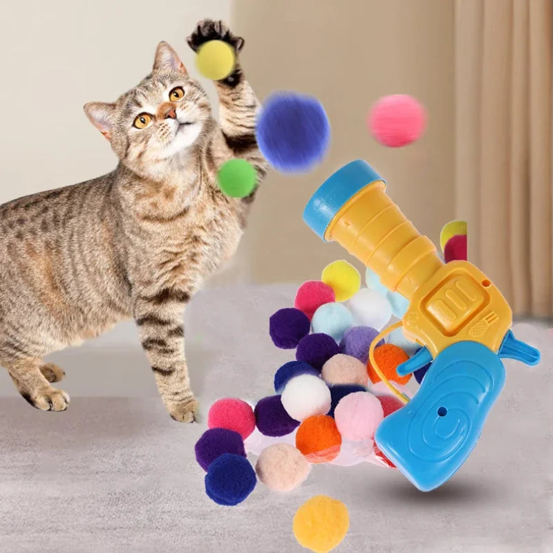 1 set jucării interactive creative pentru lansare, dresaj pentru pisici, pisoi, mini pompoane, jocuri, minge de pluș întinsă, jucărie pentru pisici, consumabile pentru animale de companie, accesorii pentru animale de companie
