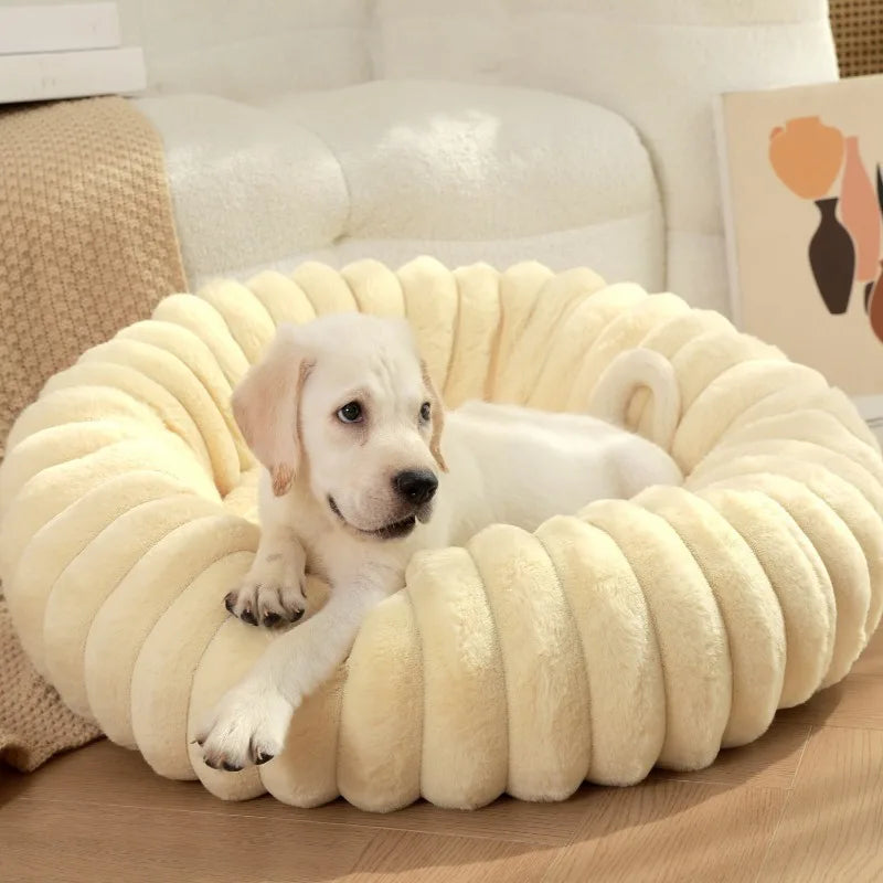 40/50/60cm Pet Kennels lungi de pluș rotunde pisică cuib de iarnă cald paturi de câine Kennel super moale câini saltea canapea Pet Deep Sleeping Supplies