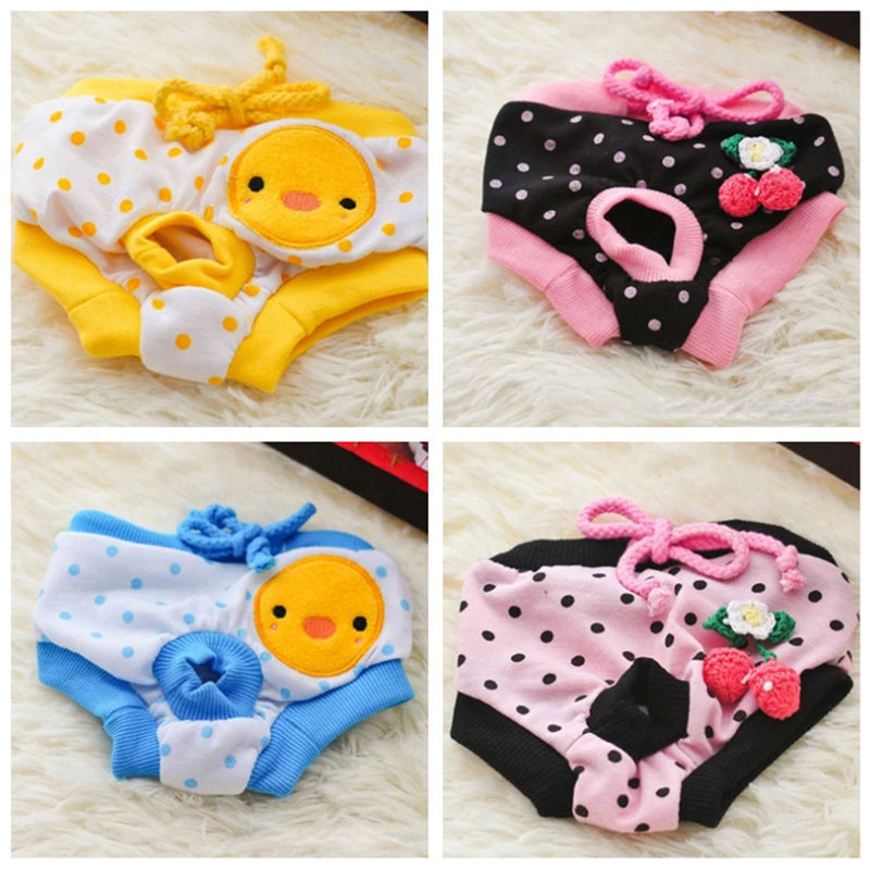 1PC Pet Dog Shorts sanitare fiziologice pantaloni drăguț fructe Print scutec câine pantaloni scurți lavabili femele câine chiloți lenjerie intimă boxeri