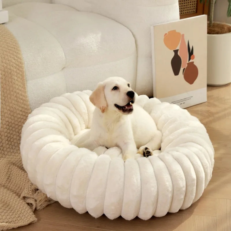 40/50/60cm Pet Kennels lungi de pluș rotunde pisică cuib de iarnă cald paturi de câine Kennel super moale câini saltea canapea Pet Deep Sleeping Supplies
