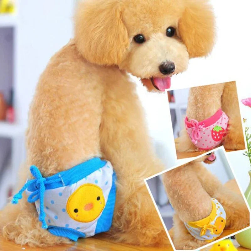 1PC Pet Dog Shorts sanitare fiziologice pantaloni drăguț fructe Print scutec câine pantaloni scurți lavabili femele câine chiloți lenjerie intimă boxeri