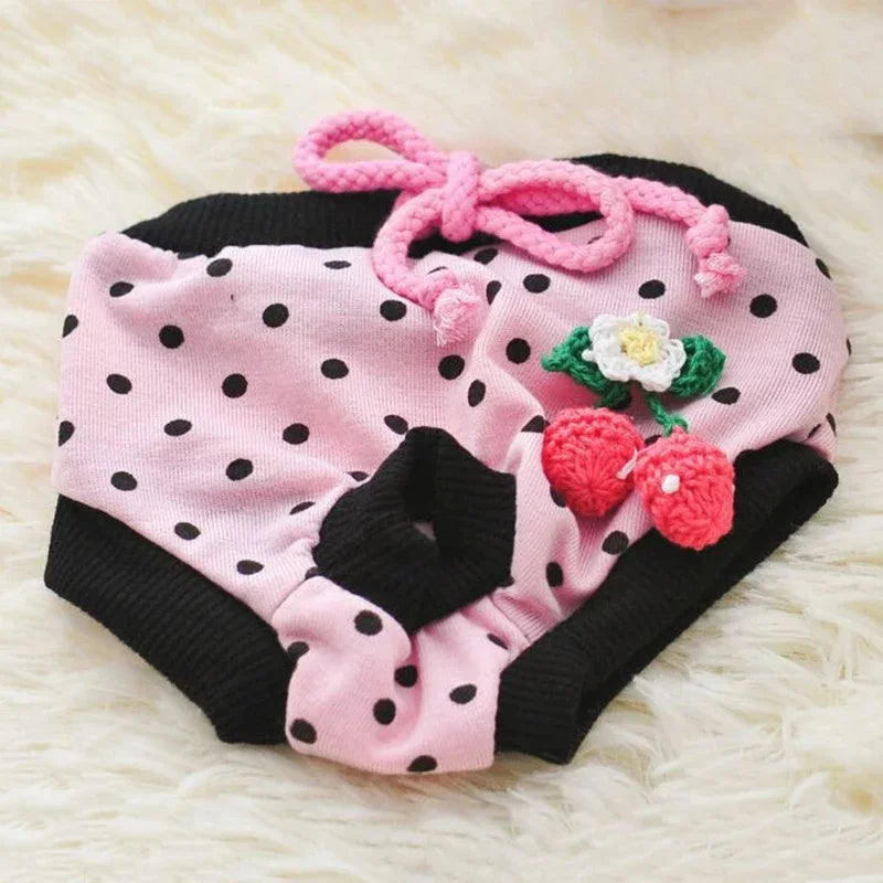 1PC Pet Dog Shorts sanitare fiziologice pantaloni drăguț fructe Print scutec câine pantaloni scurți lavabili femele câine chiloți lenjerie intimă boxeri