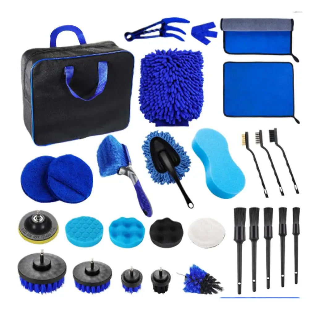 Kit de scule de curățare auto 29pc Kit de scule de detaliere pentru curățarea mașinii Kit de perii de spălare auto pentru interior și exterior roți tabloul de bord