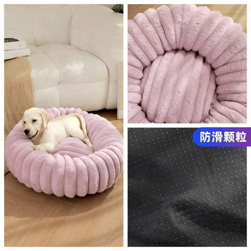 40/50/60cm Pet Kennels lungi de pluș rotunde pisică cuib de iarnă cald paturi de câine Kennel super moale câini saltea canapea Pet Deep Sleeping Supplies