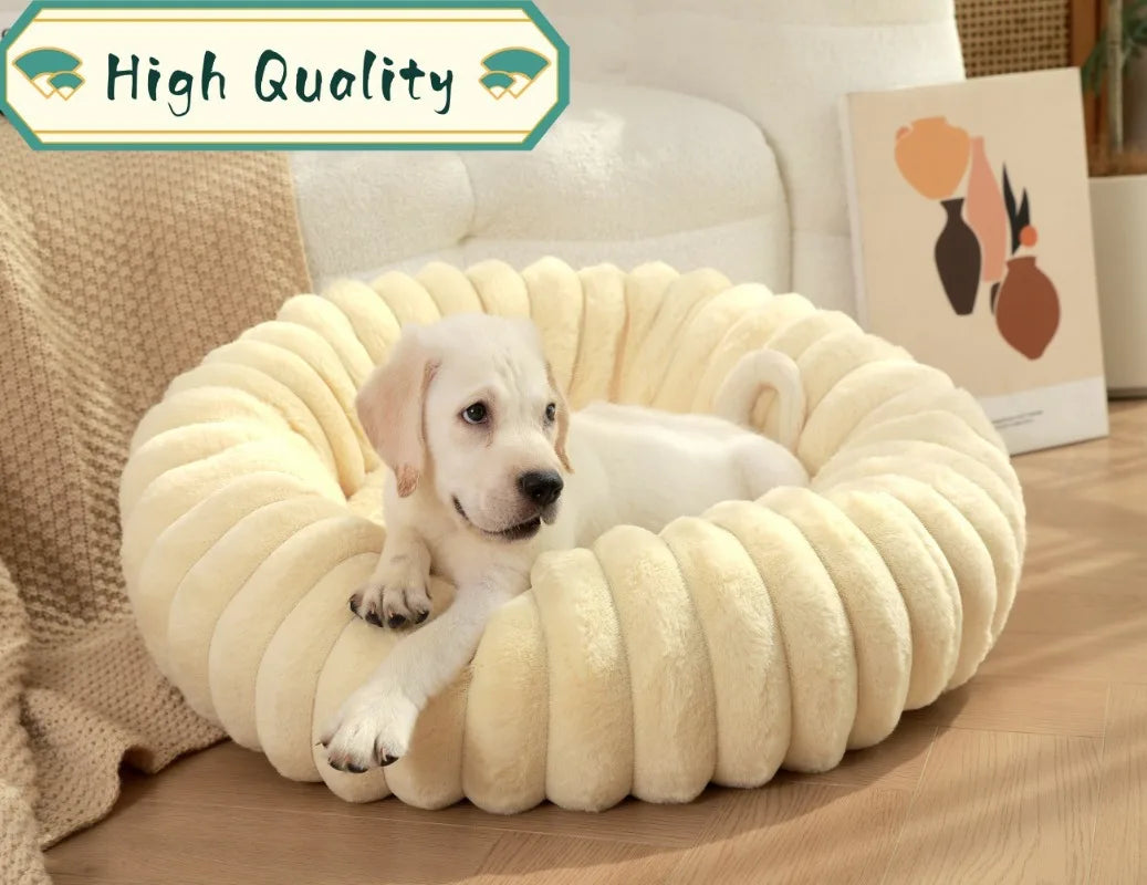 40/50/60cm Pet Kennels lungi de pluș rotunde pisică cuib de iarnă cald paturi de câine Kennel super moale câini saltea canapea Pet Deep Sleeping Supplies