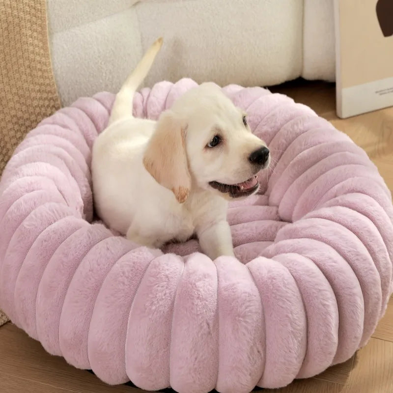 40/50/60cm Pet Kennels lungi de pluș rotunde pisică cuib de iarnă cald paturi de câine Kennel super moale câini saltea canapea Pet Deep Sleeping Supplies