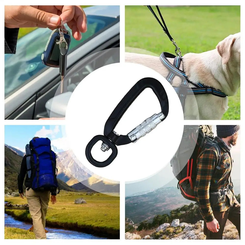 Carabină pentru fixarea animalelor de companie, frânghie pentru câini, ham fix, clip, blocare automată, design din aliaj de aluminiu, accesorii de camping, carabină, breloc