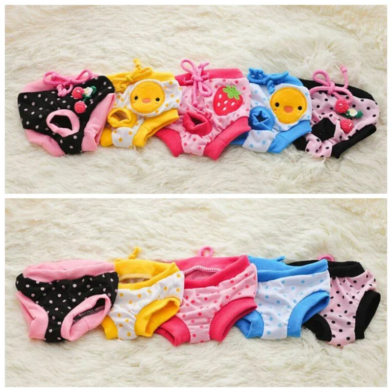1PC Pet Dog Shorts sanitare fiziologice pantaloni drăguț fructe Print scutec câine pantaloni scurți lavabili femele câine chiloți lenjerie intimă boxeri