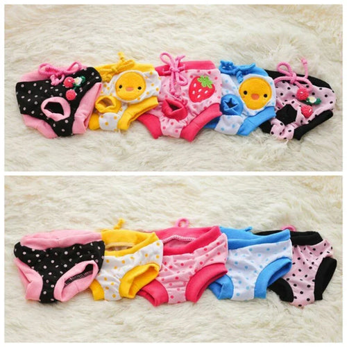 1PC Pet Dog Shorts sanitare fiziologice pantaloni drăguț fructe Print scutec câine pantaloni scurți lavabili femele câine chiloți lenjerie intimă boxeri