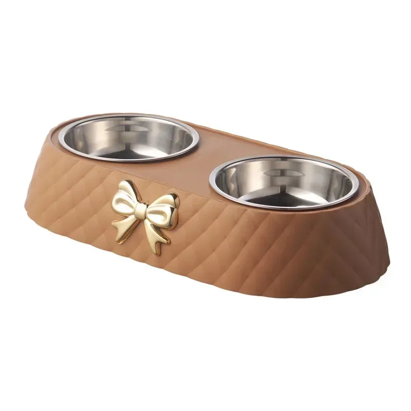 1 buc animale de companie câine și pisică hrană boluri Bowtie câine hrană băut bol dublu animale de companie provizii