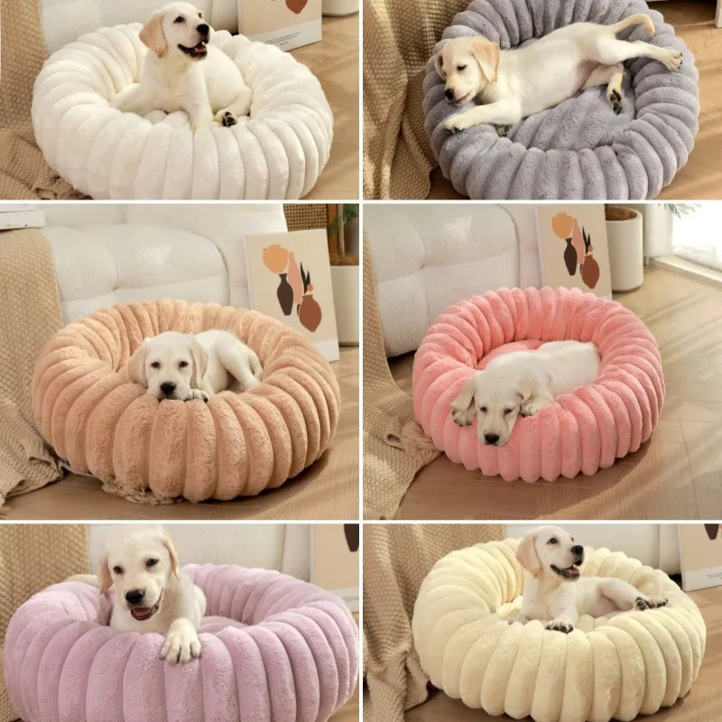 40/50/60cm Pet Kennels lungi de pluș rotunde pisică cuib de iarnă cald paturi de câine Kennel super moale câini saltea canapea Pet Deep Sleeping Supplies