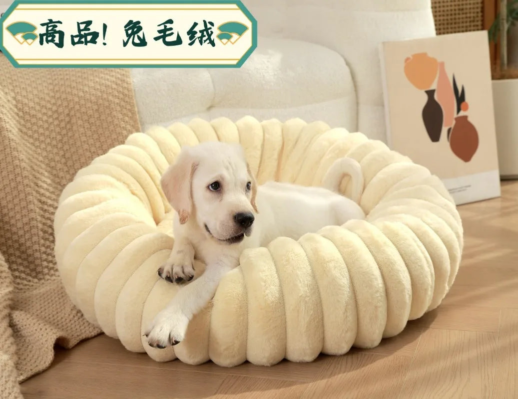 40/50/60cm Pet Kennels lungi de pluș rotunde pisică cuib de iarnă cald paturi de câine Kennel super moale câini saltea canapea Pet Deep Sleeping Supplies
