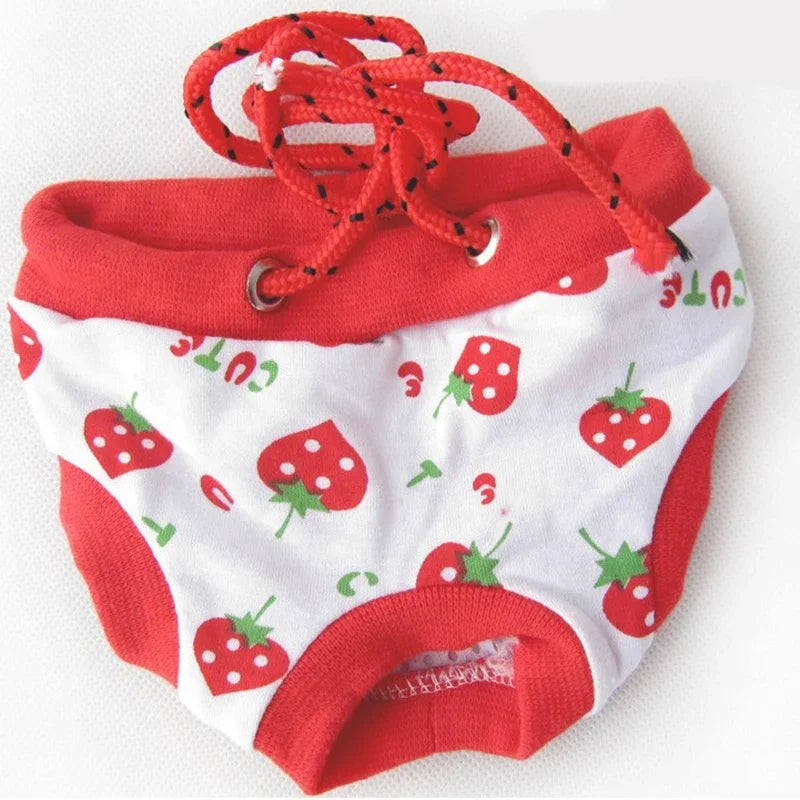1PC Pet Dog Shorts sanitare fiziologice pantaloni drăguț fructe Print scutec câine pantaloni scurți lavabili femele câine chiloți lenjerie intimă boxeri