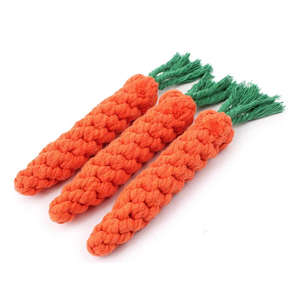 1 buc morcov câine muscatura frânghie animale de companie câine jucării sigur durabil împletit mușcătură câine mestecat jucării rezistente catelus molari curățare dinți frânghie de bumbac