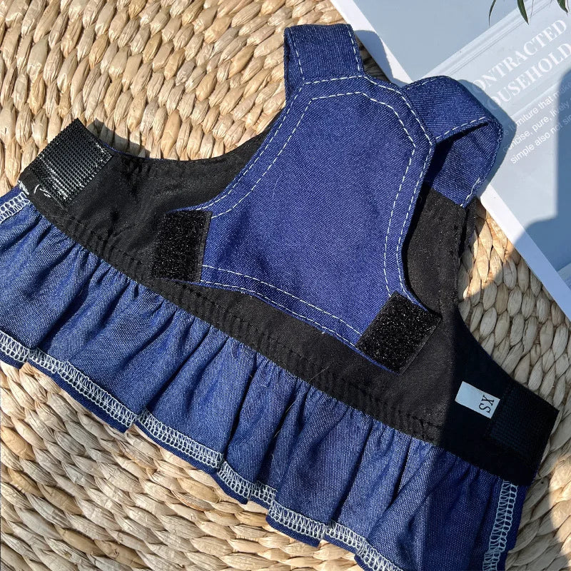 18 kg Denim Câine Ham Poliester Durabil Versatil Pet Vestă Rochie Mers Pe Jos Lesă Accesorii Papion Haine pentru Câini Mari pentru Pisici
