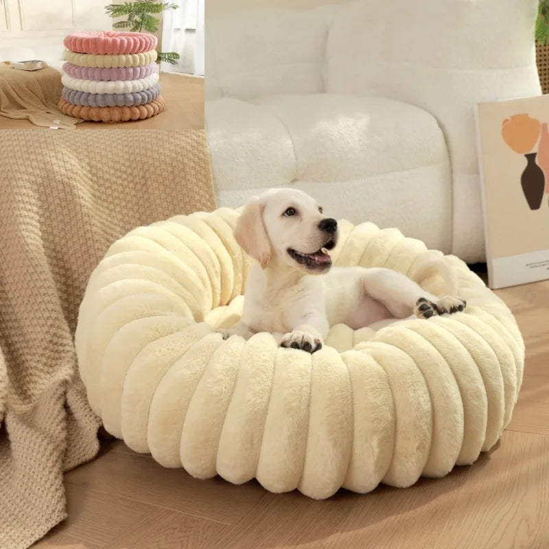 40/50/60cm Pet Kennels lungi de pluș rotunde pisică cuib de iarnă cald paturi de câine Kennel super moale câini saltea canapea Pet Deep Sleeping Supplies