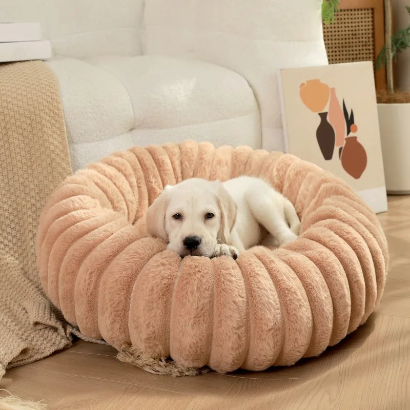 40/50/60cm Pet Kennels lungi de pluș rotunde pisică cuib de iarnă cald paturi de câine Kennel super moale câini saltea canapea Pet Deep Sleeping Supplies