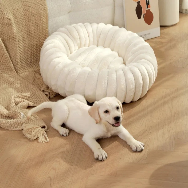 40/50/60cm Pet Kennels lungi de pluș rotunde pisică cuib de iarnă cald paturi de câine Kennel super moale câini saltea canapea Pet Deep Sleeping Supplies