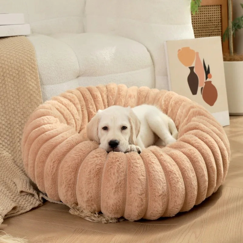 40/50/60cm Pet Kennels lungi de pluș rotunde pisică cuib de iarnă cald paturi de câine Kennel super moale câini saltea canapea Pet Deep Sleeping Supplies