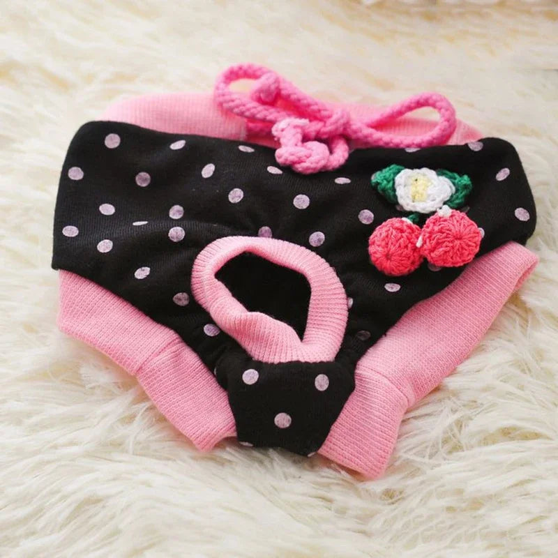1PC Pet Dog Shorts sanitare fiziologice pantaloni drăguț fructe Print scutec câine pantaloni scurți lavabili femele câine chiloți lenjerie intimă boxeri