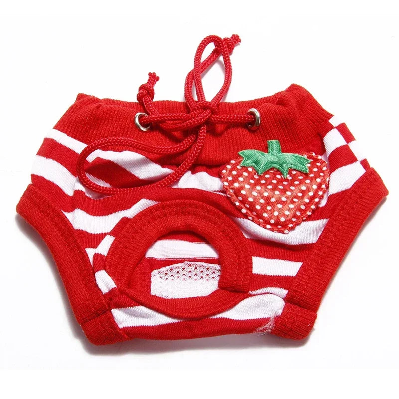 1PC Pet Dog Shorts sanitare fiziologice pantaloni drăguț fructe Print scutec câine pantaloni scurți lavabili femele câine chiloți lenjerie intimă boxeri