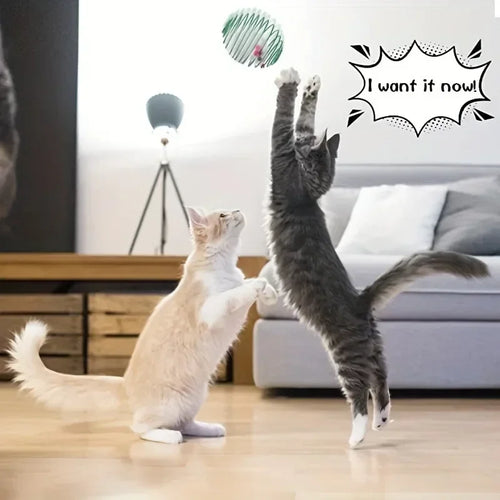 1 buc jucărie amuzantă pentru pisici, extensibilă, cu arcuri pentru pisoi, jucării interactive, bile pentru pisici, culoare aleatorie, accesorii pentru pisici, animale de companie
