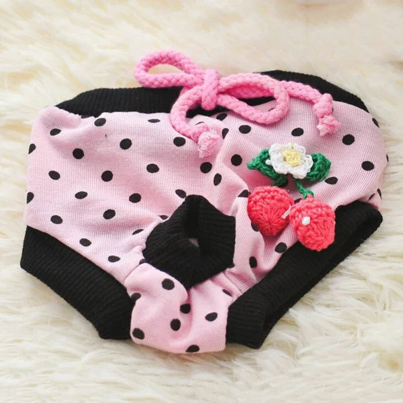 1PC Pet Dog Shorts sanitare fiziologice pantaloni drăguț fructe Print scutec câine pantaloni scurți lavabili femele câine chiloți lenjerie intimă boxeri