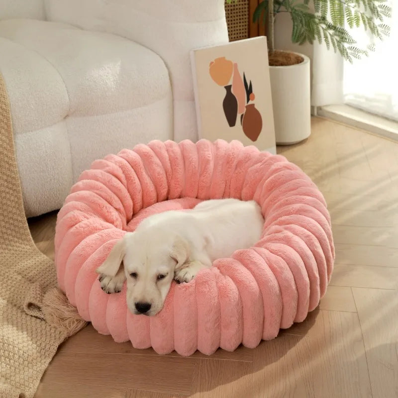40/50/60cm Pet Kennels lungi de pluș rotunde pisică cuib de iarnă cald paturi de câine Kennel super moale câini saltea canapea Pet Deep Sleeping Supplies
