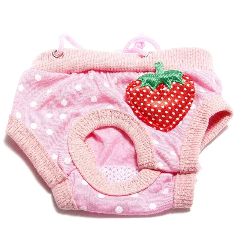 1PC Pet Dog Shorts sanitare fiziologice pantaloni drăguț fructe Print scutec câine pantaloni scurți lavabili femele câine chiloți lenjerie intimă boxeri