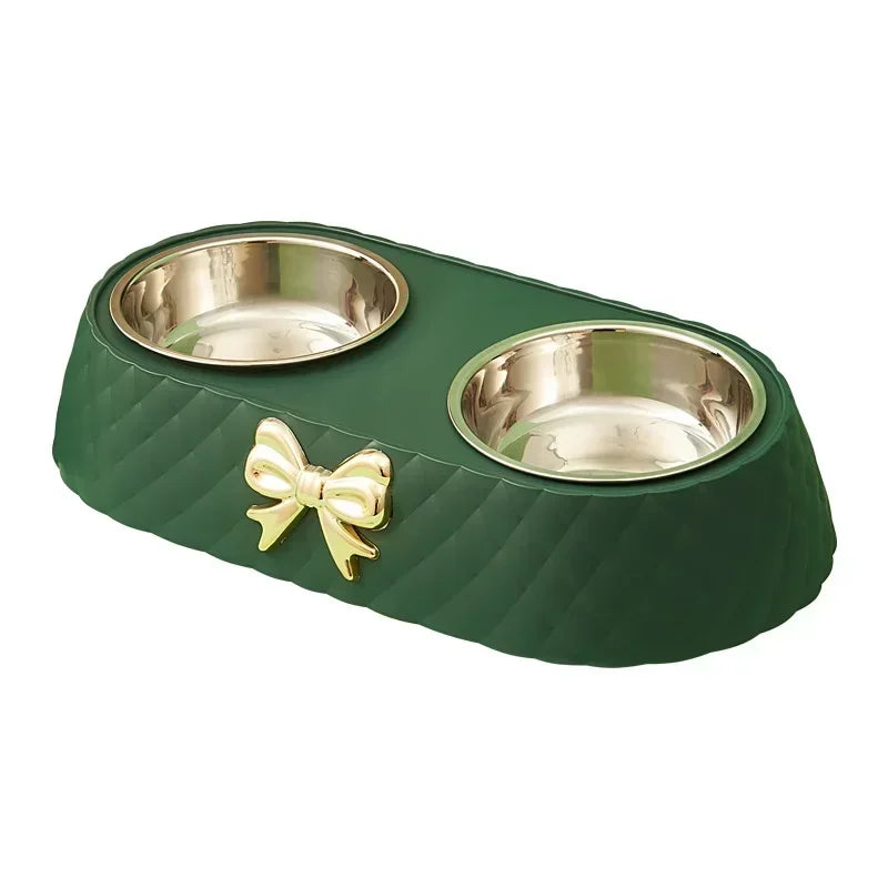 1 buc animale de companie câine și pisică hrană boluri Bowtie câine hrană băut bol dublu animale de companie provizii